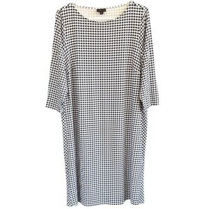 NWOT J. Jill Wearever Houndstooth
Popover Dress Black White Size 1X